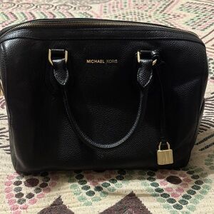 Michael Kors Black Satchel with Gold Accents